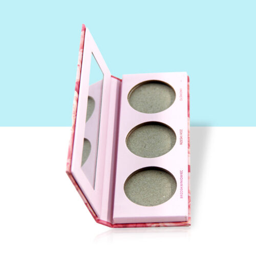 Customs Empty Pink Cardboard Eyeshadow 3 Wall Palette Packaging 3x 6mm