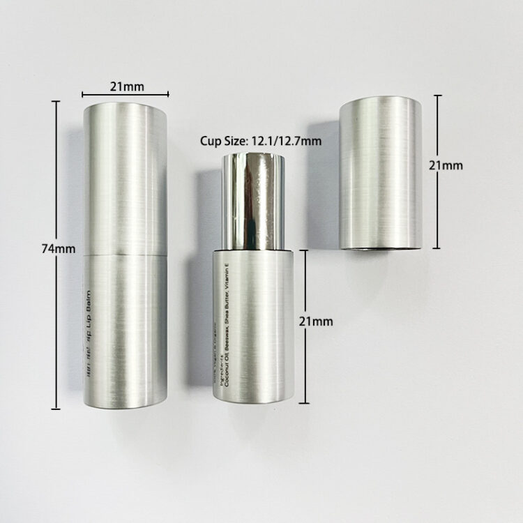 Brushed Metal Lipstick Tube – Refillable Aluminum Design with Custom Logos & Colors (Eco-Conscious Cosmetic Packaging)