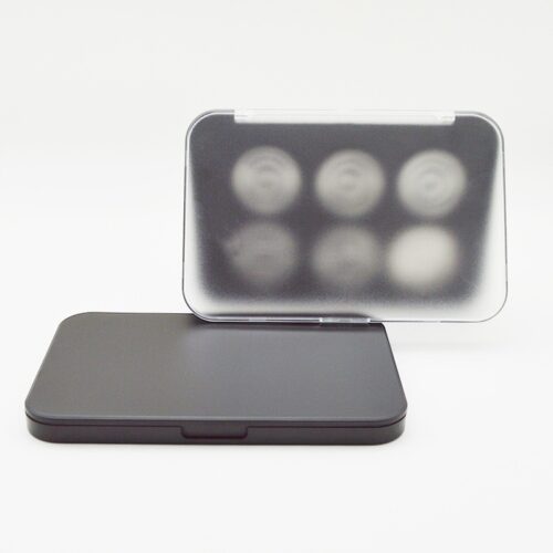 Premium Magnetic Empty Eyeshadow Palette - ABS Plastic Refillable Case with Frosted ClearMatte Black Lid