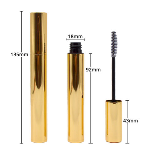 Gold Glossy Aluminum Mascara Tube