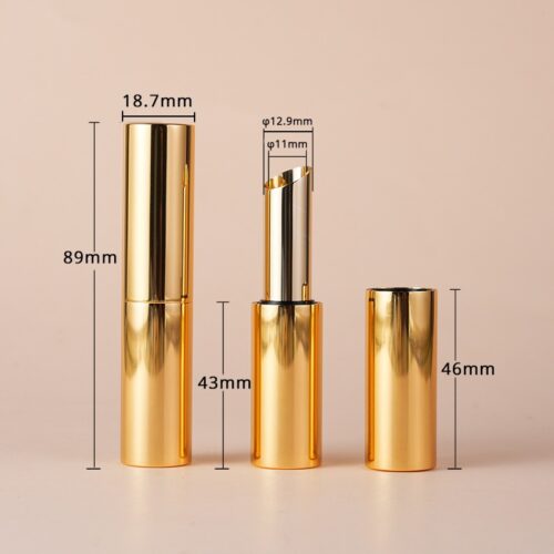 Customizable Aluminum Magnetic Lipstick Tube with Gold Finish