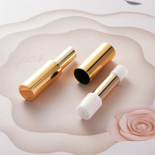 Customizable Aluminum Magnetic Lipstick Tube with Gold Finish