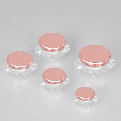 Diamond-Cut Acrylic Cream Jar - Leak-Proof Cosmetic Container, Multi-Size Options & Custom Branding