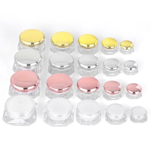 Diamond-Cut Acrylic Cream Jar - Leak-Proof Cosmetic Container, Multi-Size Options & Custom Branding
