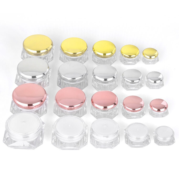 Diamond-Cut Acrylic Cream Jar - Leak-Proof Cosmetic Container, Multi-Size Options & Custom Branding