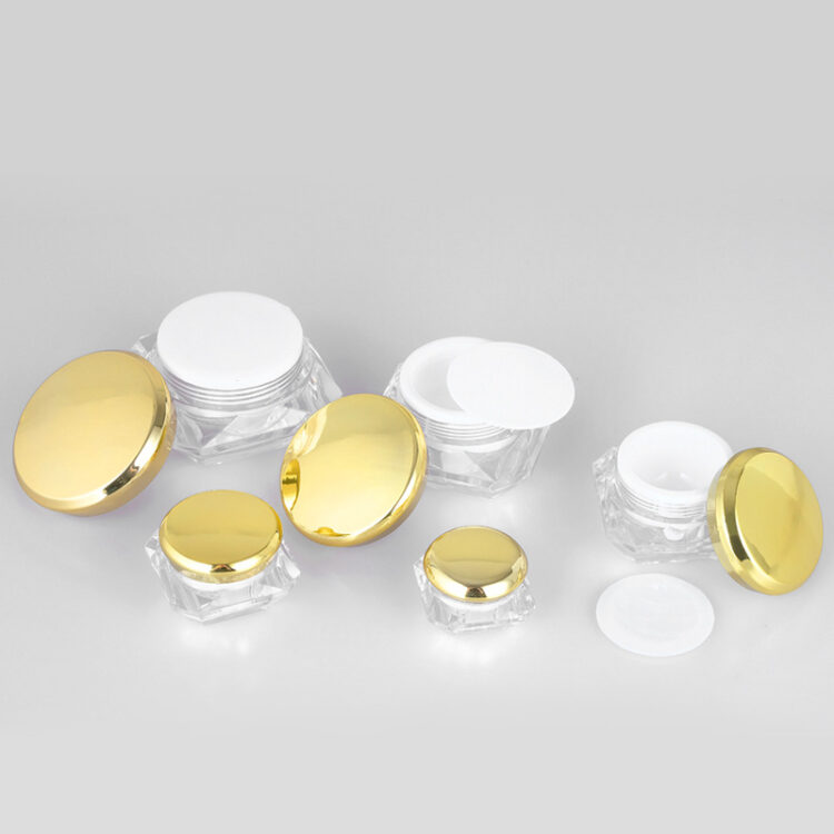 Diamond-Cut Acrylic Cream Jar - Leak-Proof Cosmetic Container, Multi-Size Options & Custom Branding