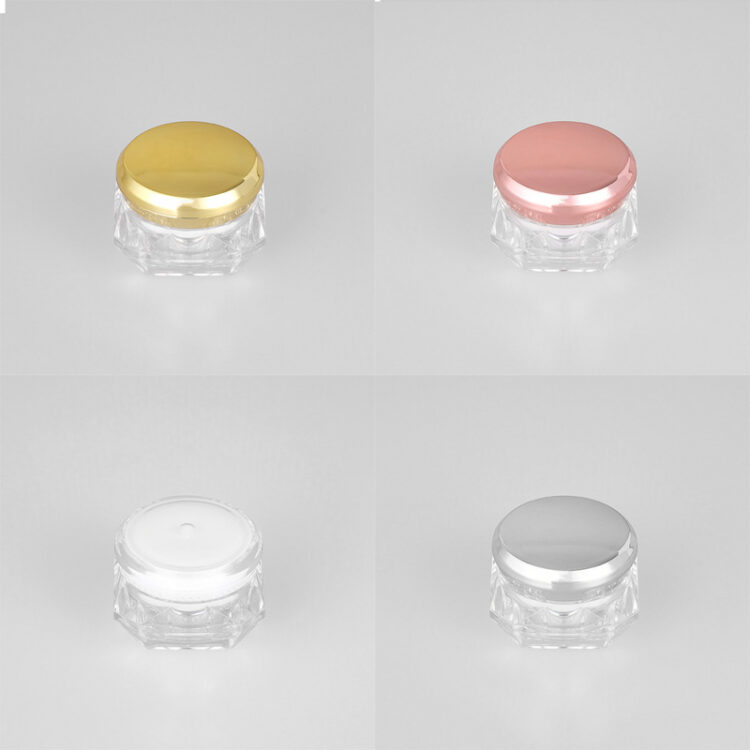 Diamond-Cut Acrylic Cream Jar - Leak-Proof Cosmetic Container, Multi-Size Options & Custom Branding