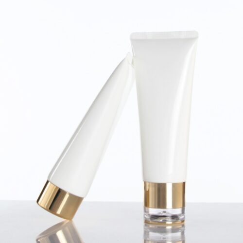 Custom PE Cosmetic Squeeze Tubes - Metallic Press Caps for BB Cream, Sunscreen & Cleansers (MOQ 500)