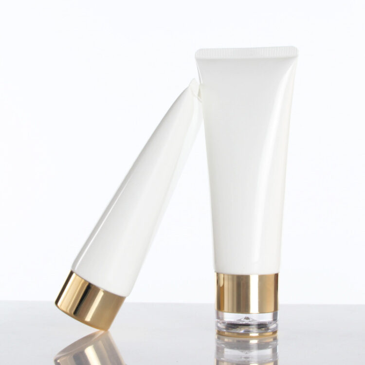 Custom PE Cosmetic Squeeze Tubes - Metallic Press Caps for BB Cream, Sunscreen & Cleansers (MOQ 500)