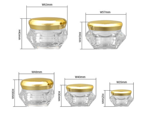 Diamond-Cut Acrylic Cream Jar - Leak-Proof Cosmetic Container, Multi-Size Options & Custom Branding