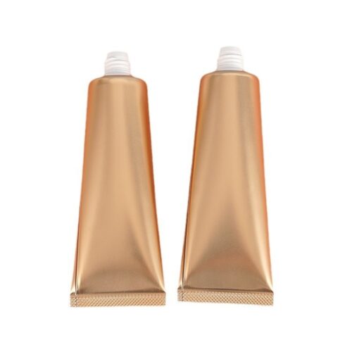 Glossy Gold Aluminum-Plastic Tubes - 50g Leak-Proof Packaging for Sunscreen & Cleansers (MOQ 500)
