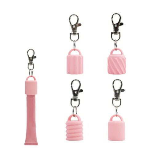 Portable Silicone Lip Balm Keychain Cap - Universal Lip Gloss Holder for Multi-Brands (MOQ 500)