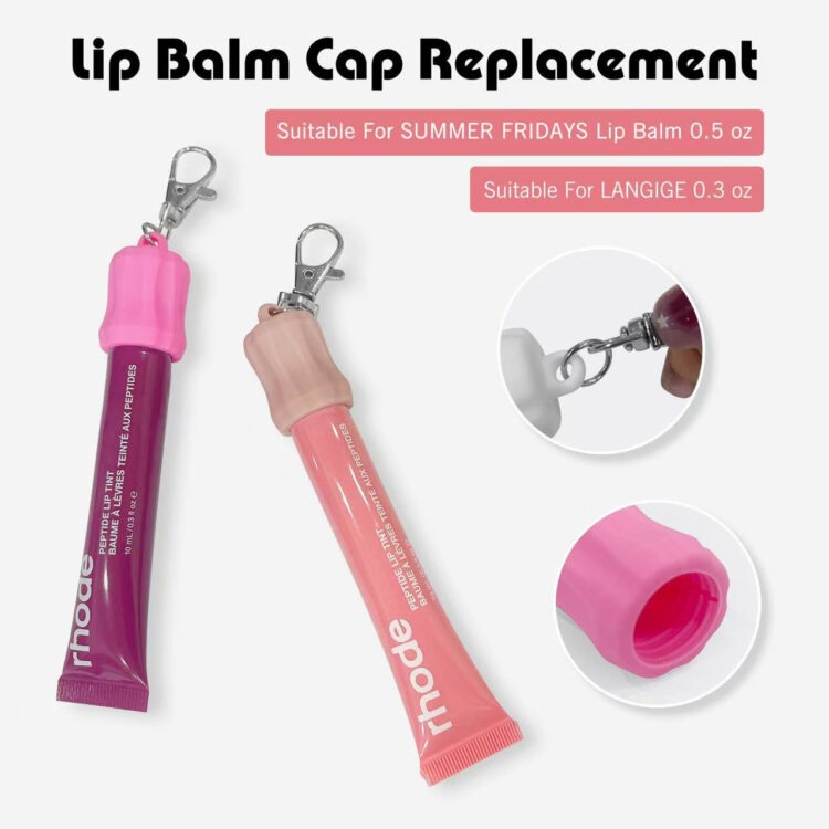 Portable Silicone Lip Balm Keychain Cap - Universal Lip Gloss Holder for Multi-Brands (MOQ 500)