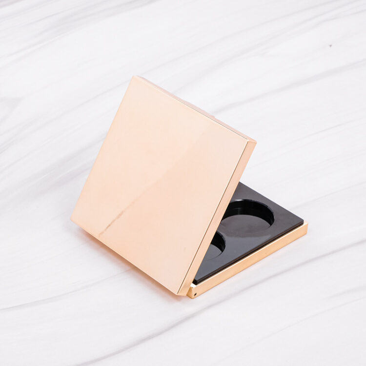Modular 4-Pan Square Makeup Palette - Customizable ABS Compact Case with Secure Clasp & Logo Design