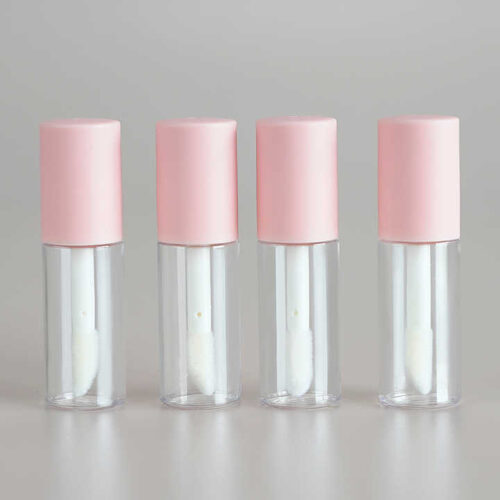 Pink Mini Lip Gloss Tubes｜4ml Cute Round｜Screw Cap Plastic Packaging (MOQ 12000pcs)